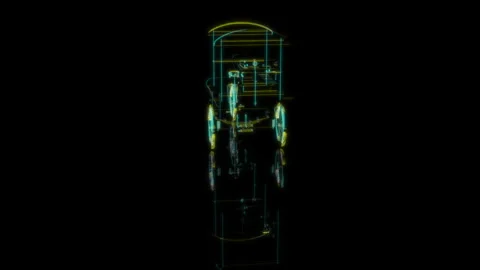 Rendering 3D animation, Bike Cafe model on a black background Stock Footage 262088274