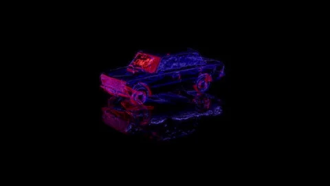Rendering 3D animation, Car model on a black background Stock Footage 260600808
