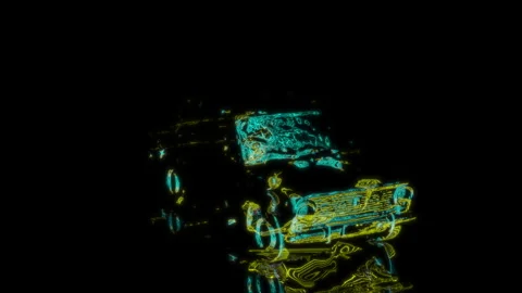 Rendering 3D animation, Car model on a black background Stock Footage 260804151
