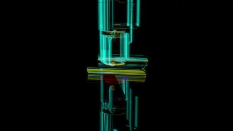 Rendering 3D animation, Coffee maker model on a black background Stock Footage 260046565