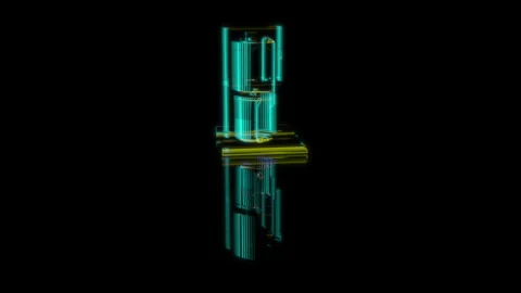 Rendering 3D animation, Coffee maker model on a black background Stock Footage 262089276
