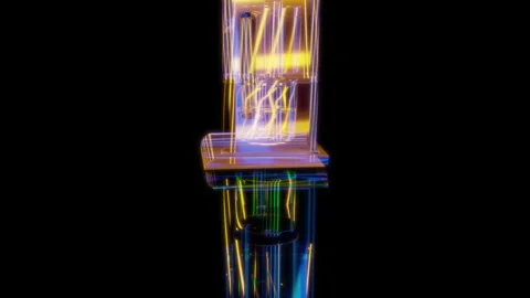 Rendering 3D animation, Coffee maker model on a black background Video stock 262463118