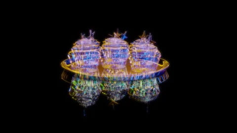 Rendering 3D animation, Cupcakes model on a black background Stock Footage 262463642