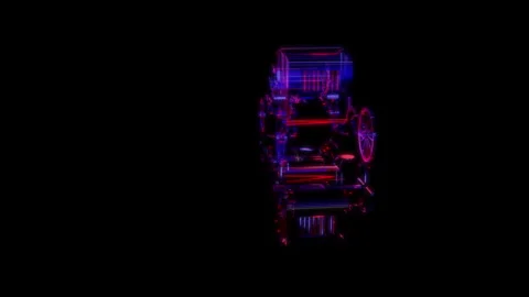 Rendering 3D animation, Horse carriage model on a black background Stock Footage 260601503