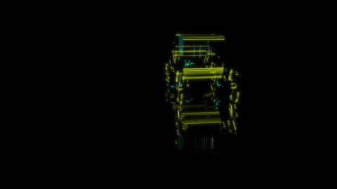 Rendering 3D animation, Horse carriage model on a black background Stock Footage 262090116