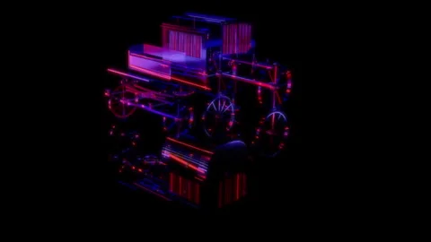 Rendering 3D animation, Horse carriage model on a black background Stock Footage 262614974