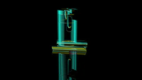 Rendering 3D animation, Kettle model on a black background Stock Footage 260045068