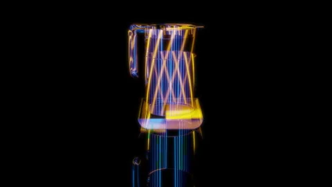 Rendering 3D animation, Kettle model on a black background Stock Footage 260450088