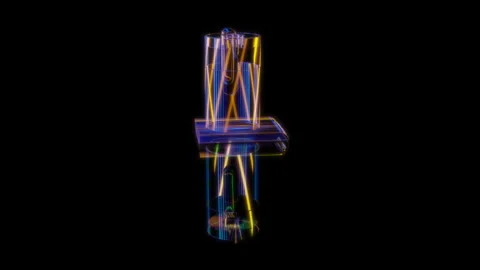 Rendering 3D animation, Kettle model on a black background Stock Footage 261211743