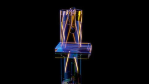 Rendering 3D animation, Kettle model on a black background Stock Footage 262462032