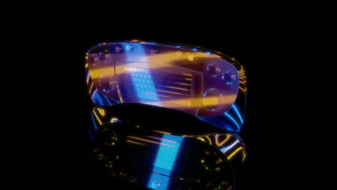 Rendering 3D animation, Keyboard with nine rotary knobs model on a black 動画素材 260451555