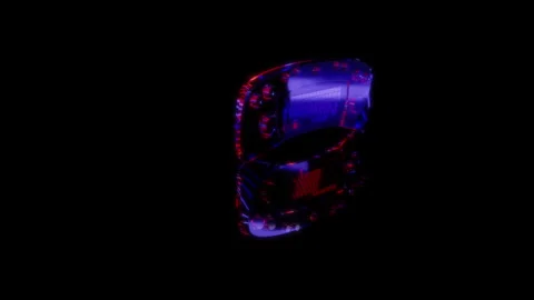 Rendering 3D animation, Keyboard with nine rotary knobs model on a black 動画素材 260601584