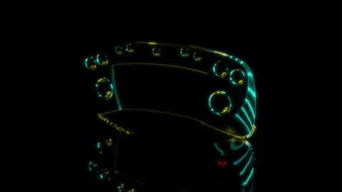 Rendering 3D animation, Keyboard with nine rotary knobs model on a black 動画素材 260806361