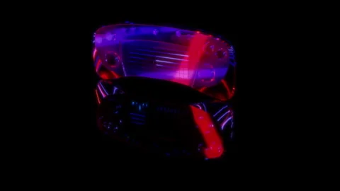 Rendering 3D animation, Keyboard with nine rotary knobs model on a black 動画素材 262615191