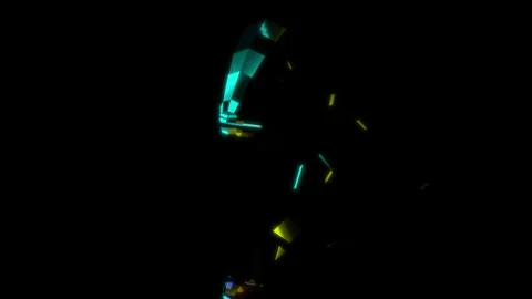 Rendering 3D animation, Low Poly Seabream model on a black background Stock Footage 260047839