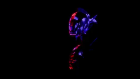 Rendering 3D animation, Low Poly Seabream model on a black background Stock Footage 260601941