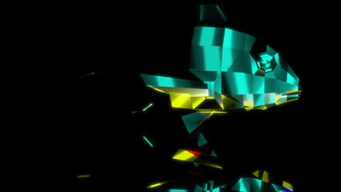 Rendering 3D animation, Low Poly Seabream model on a black background Stock Footage 260806911
