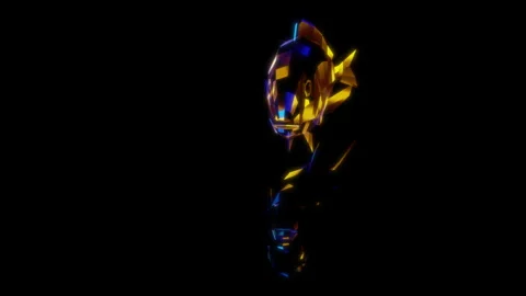 Rendering 3D animation, Low Poly Seabream model on a black background Stock Footage 261214096