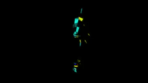 Rendering 3D animation, Low Poly Seabream model on a black background Stock Footage 262090891