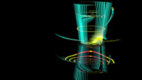 Rendering 3D animation, Luycho Mirror Cup model on a black background Stock Footage 260048238