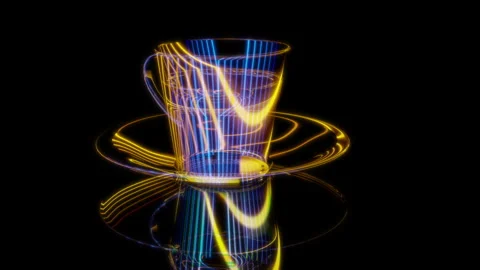 Rendering 3D animation, Luycho Mirror Cup model on a black background Stock Footage 260452002