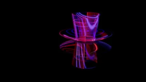 Rendering 3D animation, Luycho Mirror Cup model on a black background Stock Footage 260602038