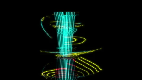 Rendering 3D animation, Luycho Mirror Cup model on a black background Stock Footage 260807233