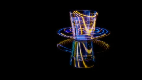 Rendering 3D animation, Luycho Mirror Cup model on a black background Stock Footage 261214308