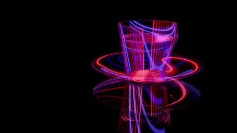 Rendering 3D animation, Luycho Mirror Cup model on a black background Stock Footage 261710036