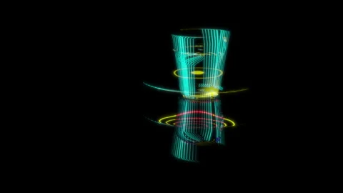 Rendering 3D animation, Luycho Mirror Cup model on a black background Stock Footage 262091104