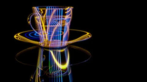 Rendering 3D animation, Luycho Mirror Cup model on a black background Stock Footage 262465472