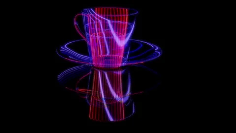 Rendering 3D animation, Luycho Mirror Cup model on a black background Video stock 262616021
