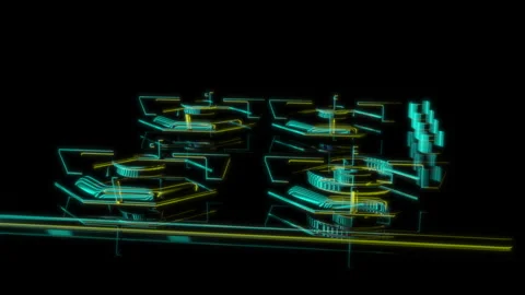 Rendering 3D animation, Maunfeld Gas hob model on a black background Stock Footage 260048711