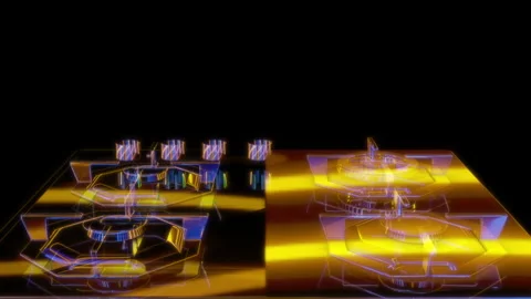 Rendering 3D animation, Maunfeld Gas hob model on a black background Stock Footage 260452181