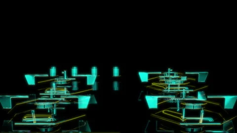 Rendering 3D animation, Maunfeld Gas hob model on a black background Stock Footage 260807623