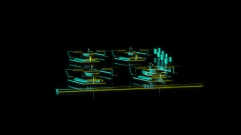 Rendering 3D animation, Maunfeld Gas hob model on a black background Stock Footage 262091335