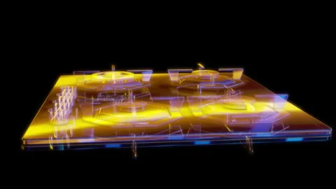 Rendering 3D animation, Maunfeld Gas hob model on a black background Stock Footage 262466469