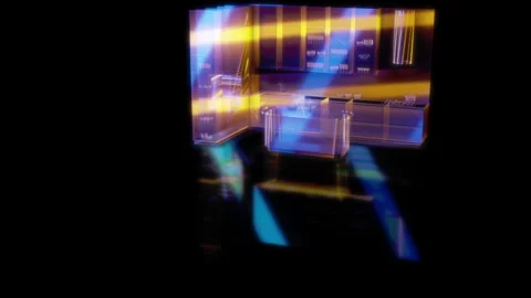 Rendering 3D animation, Modern kitchen B model on a black background Stock Footage 261215006