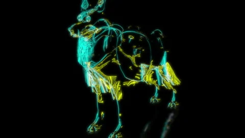 Rendering 3D animation, Police Dog model on a black background Stock Footage 260050189