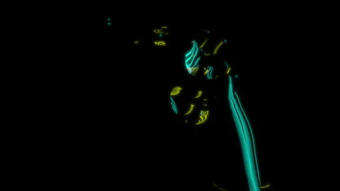 Rendering 3D animation, Revolver 1905 model on a black background Stock Footage 260810798