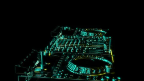 Rendering 3D animation, Set DJ model on a black background Stock Footage 260050708