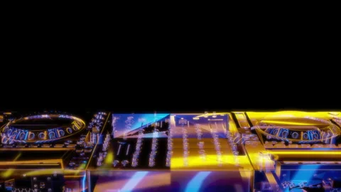 Rendering 3D animation, Set DJ model on a black background Stock Footage 260453724