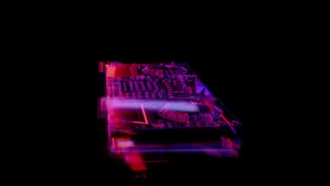 Rendering 3D animation, Set DJ model on a black background Stock Footage 260603245