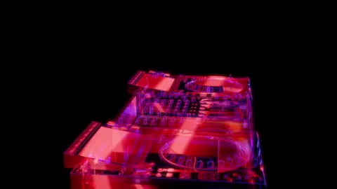 Rendering 3D animation, Set DJ model on a black background Stock Footage 261714194
