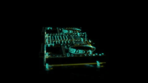 Rendering 3D animation, Set DJ model on a black background Stock Footage 262092970