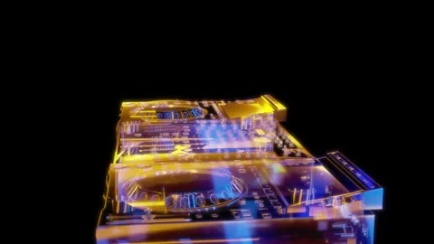Rendering 3D animation, Set DJ model on a black background Stock Footage 262468591