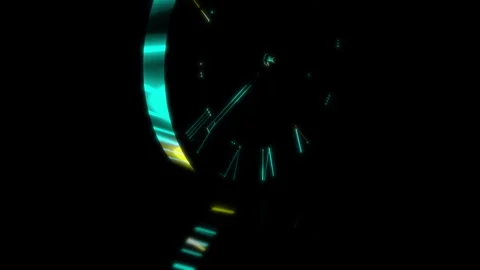 Rendering 3D animation, Simple Clock model on a black background Stock Footage 260050784