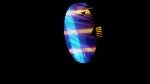 Rendering 3D animation, Simple Clock model on a black background Stock Footage 261216860