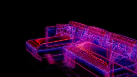 Rendering 3D animation, Sofa Edmond model on a black background Stock Footage 261714789