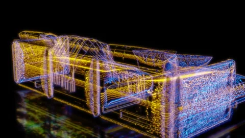 Rendering 3D animation, Sofa Edmond model on a black background Stock Footage 262469049